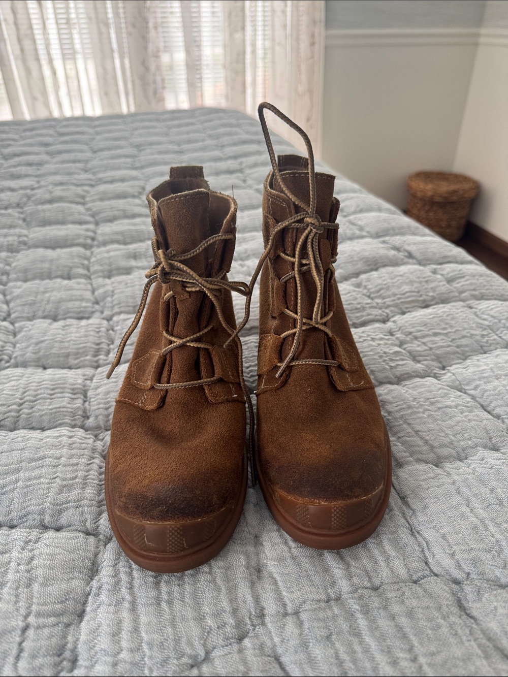 Sorel Brown Suede Lace-Up Ankle Boots